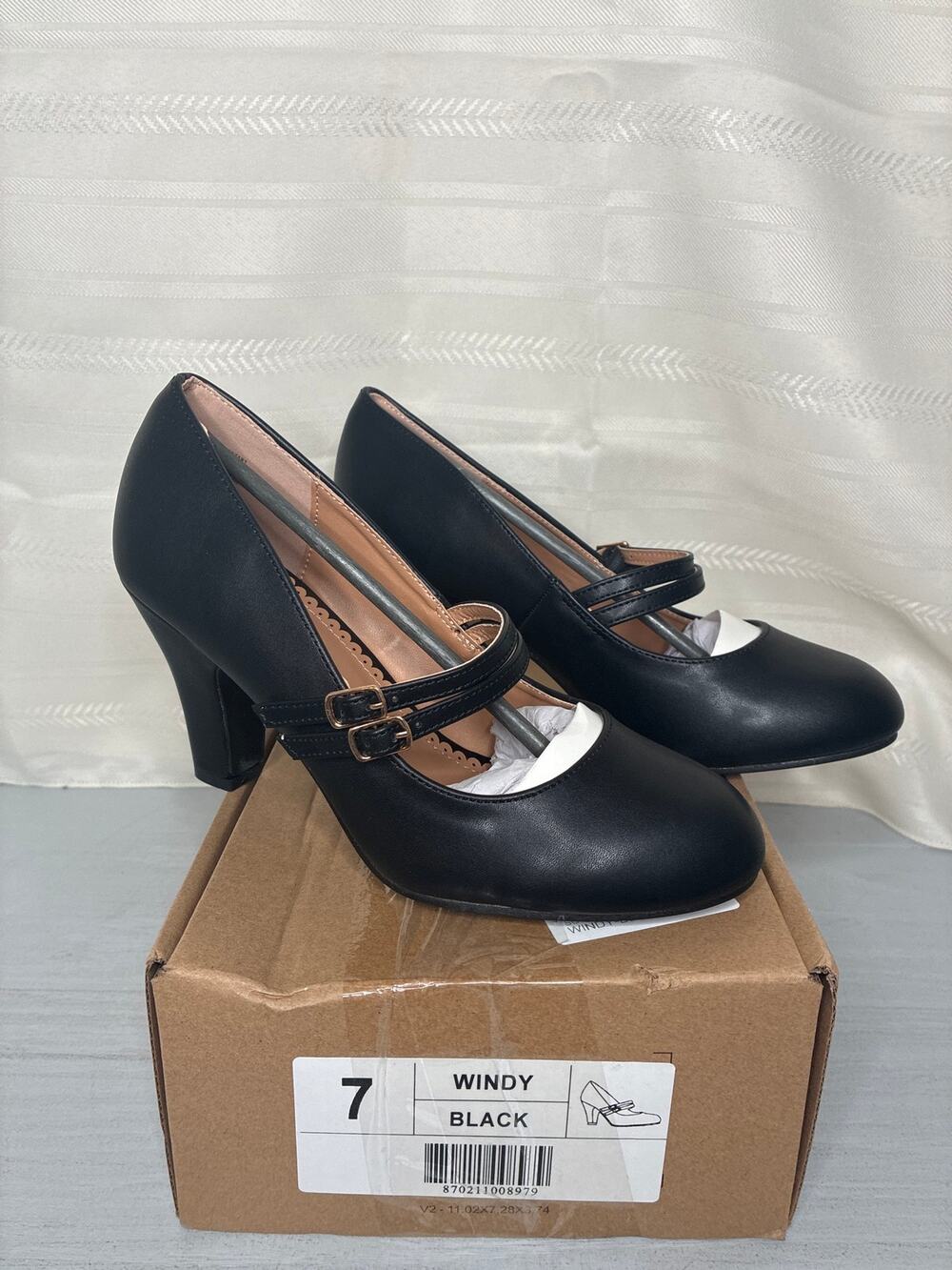 Journee Collection Windy Mary Jane Block Heel Pumps Black Wide Size 7
